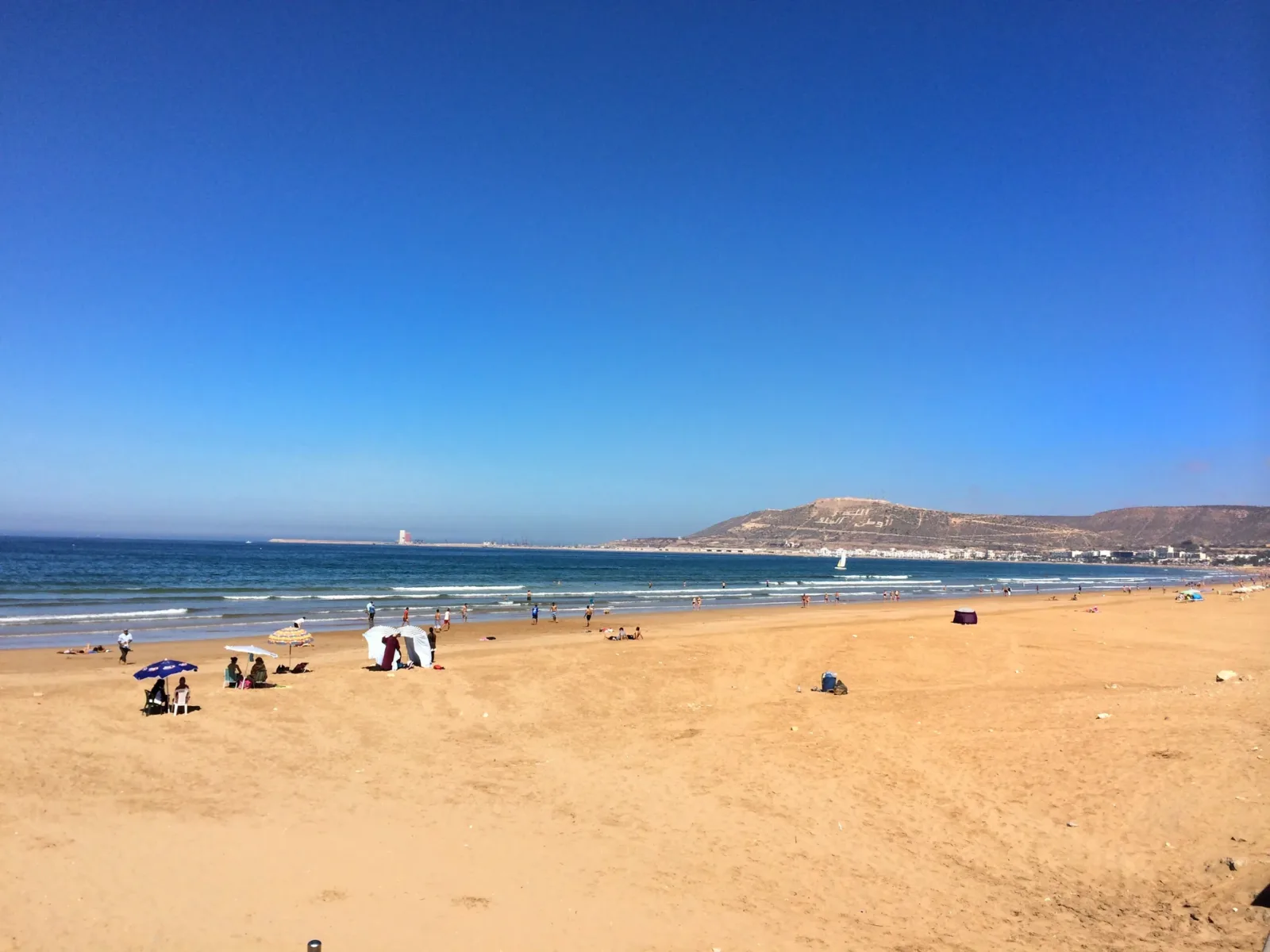 Agadir beach and seafront in Morocco