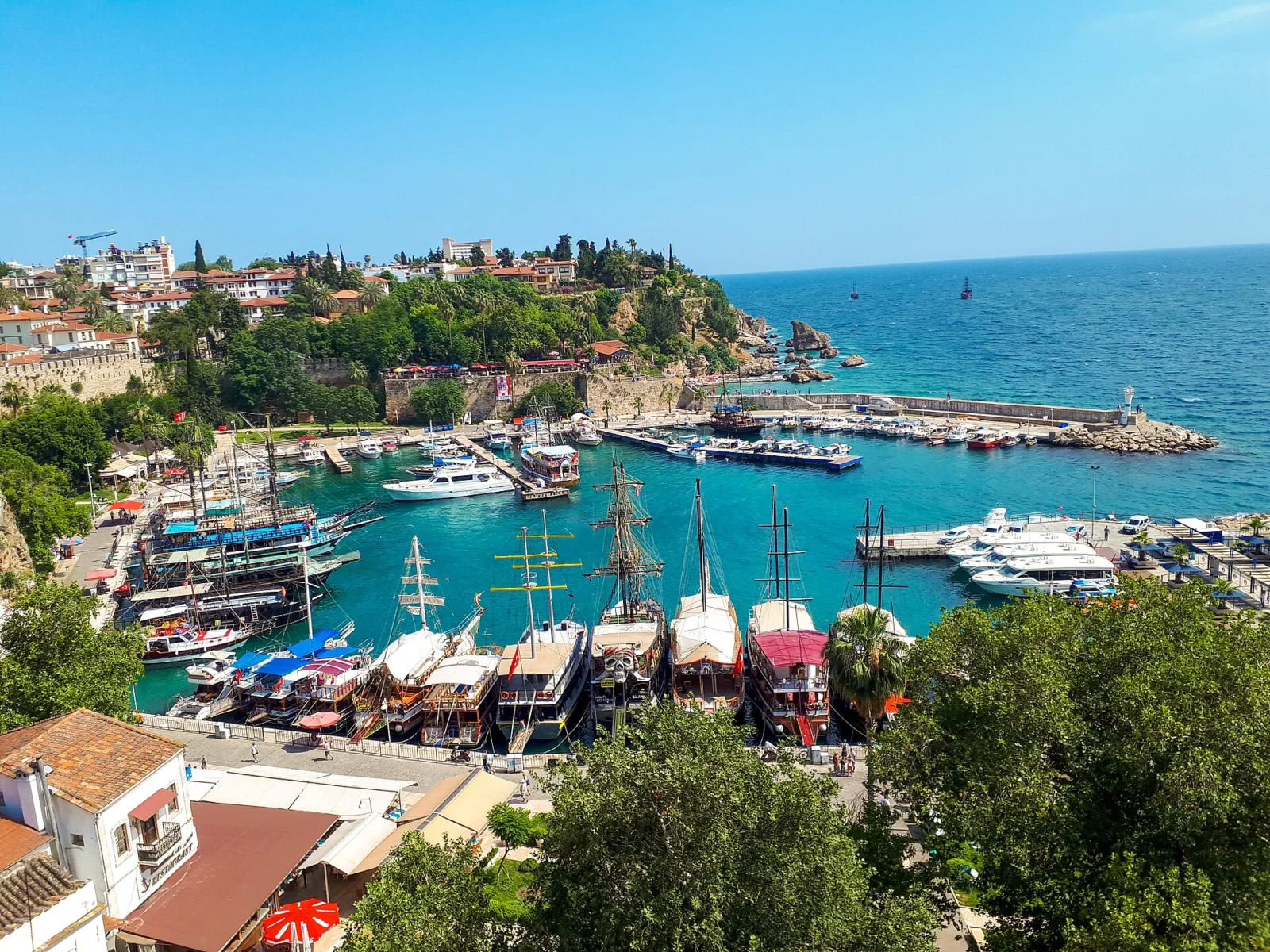 Antalya old harbour and the Kaleici old town